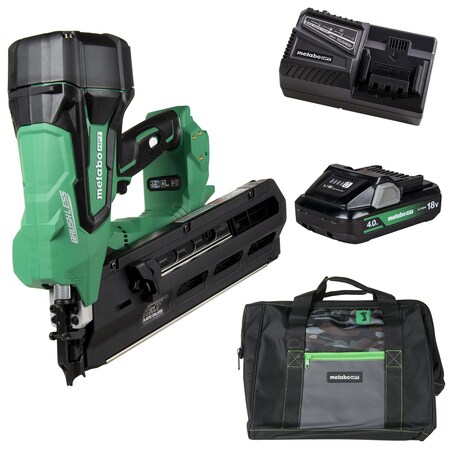 Metabo Hpt 18V MV Cordless 21 Degree 3-1/2in Plastic Strip Framing Nailer w/Round Head 1 x 4.0Ah NR1890DRSTM